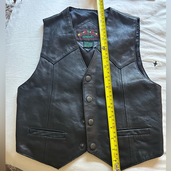 Kids Vintage Genuine Leather Biker Vest - Picture 8 of 8